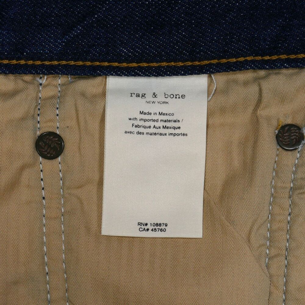 Rag & Bone Jeans Mens 34x29 Dark Wash Denim Fit 2 Slim - Picture 8 of 16